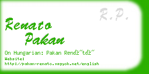 renato pakan business card